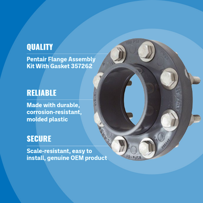 Pentair 4" Flange Assembly Kit With Gasket & Stainless Steel Hardware 357262