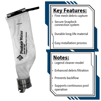 Pentair Legend Fine Mesh Debris Bag w/ Snaplock 360009 Notes and Key features