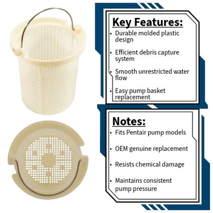 Pentair C108-33PZ Strainer Basket 5" Notes and Key Features