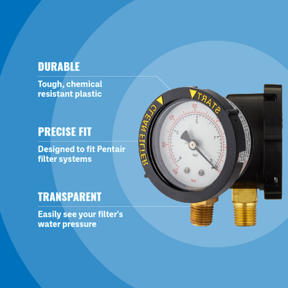 Pentair 190058Z Pressure Gauge Top Mount Key Features