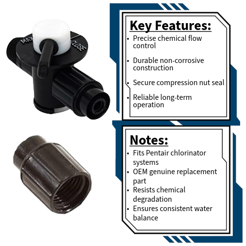 Pentair R172060Z Control Valve 4th NPT Tube With Compression nut Notes and Key Features