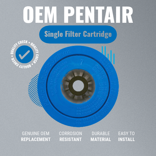 Pentair R173576 420 Clean and Clear Single Filter Cartridge Grey Background
