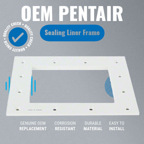 Pentair Sealing Liner Frame, 12-Hole White Admiral Skimmer 85004200 Grey Background
