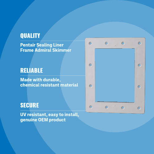 Pentair Sealing Liner Frame, 12-Hole White Admiral Skimmer 85004200 Blue Background