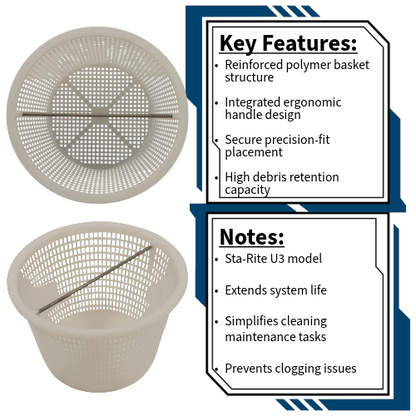 Pentair Sta-Rite U3 Skimmer Basket w/ Handle 08650-0007Z