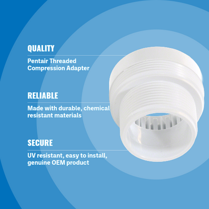 Pentair Threaded Compression Adapter K12079 Blue Background specs Image