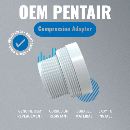 Pentair Threaded Compression Adapter K12079 Gray Background Specs Image