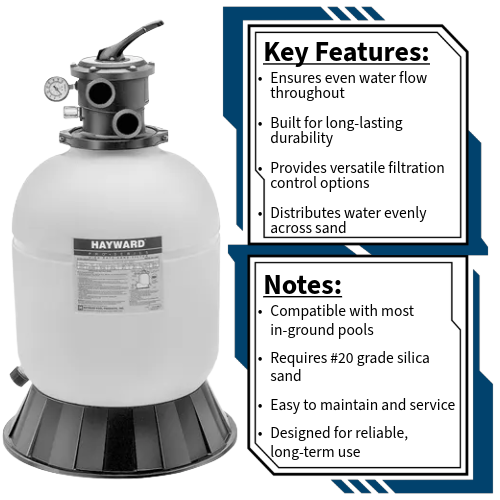 ProSeries 18" Sand Filter Hayward Key Features