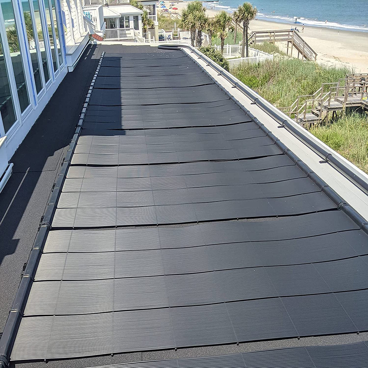 SwimJoy Industrial Grade Solar Pool Heater Panel - High-Wind Mounting Security