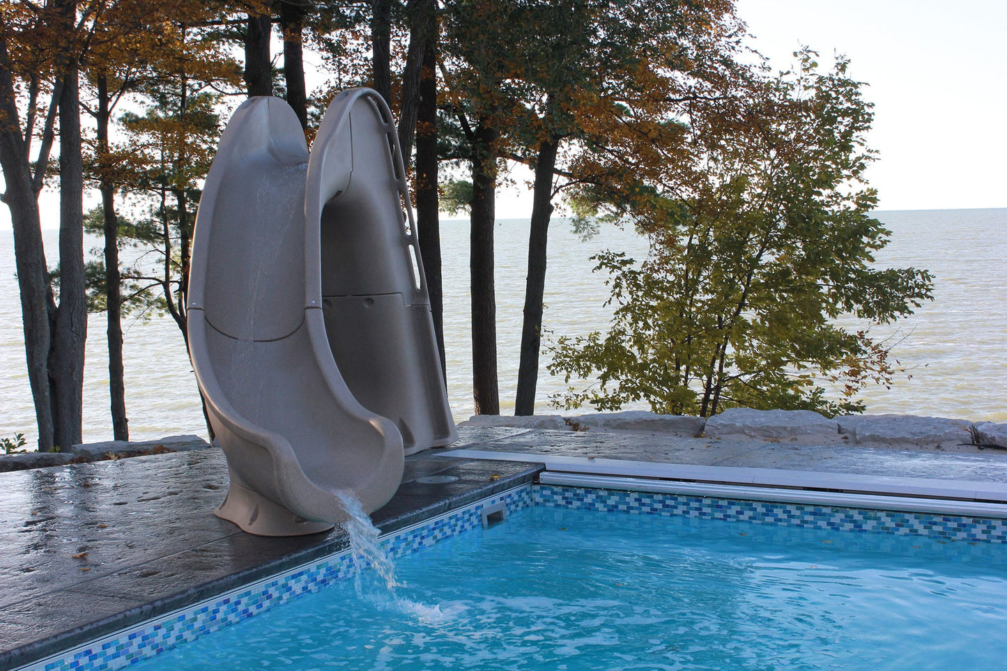 Global Pool GPPSTW-GREY-R-LED | Tidal Wave Slide Right - Gray | LED Package