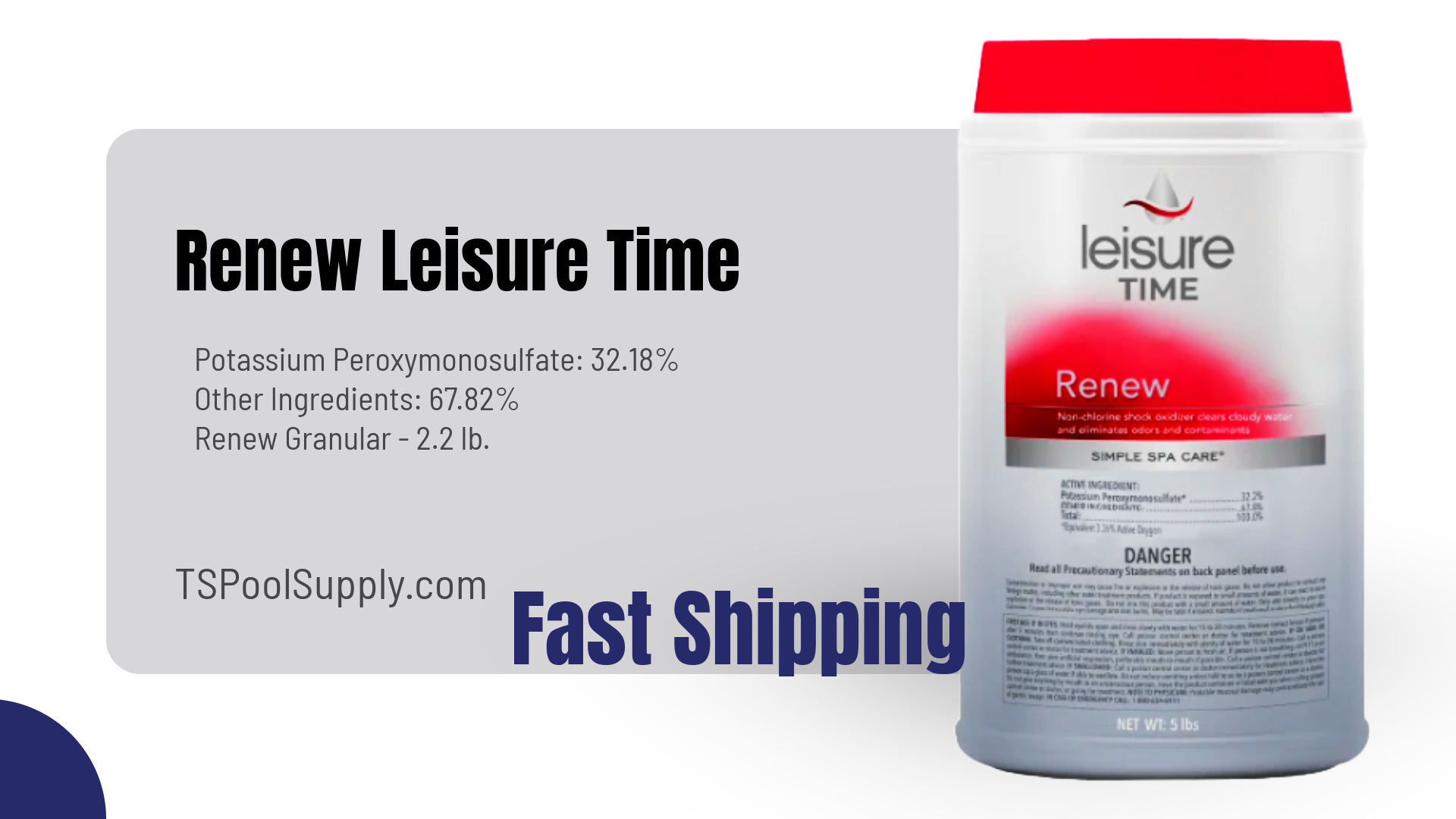 Leisure Time Renew Hot Tub Chlorine-Free Oxidizing Shock 5 lb