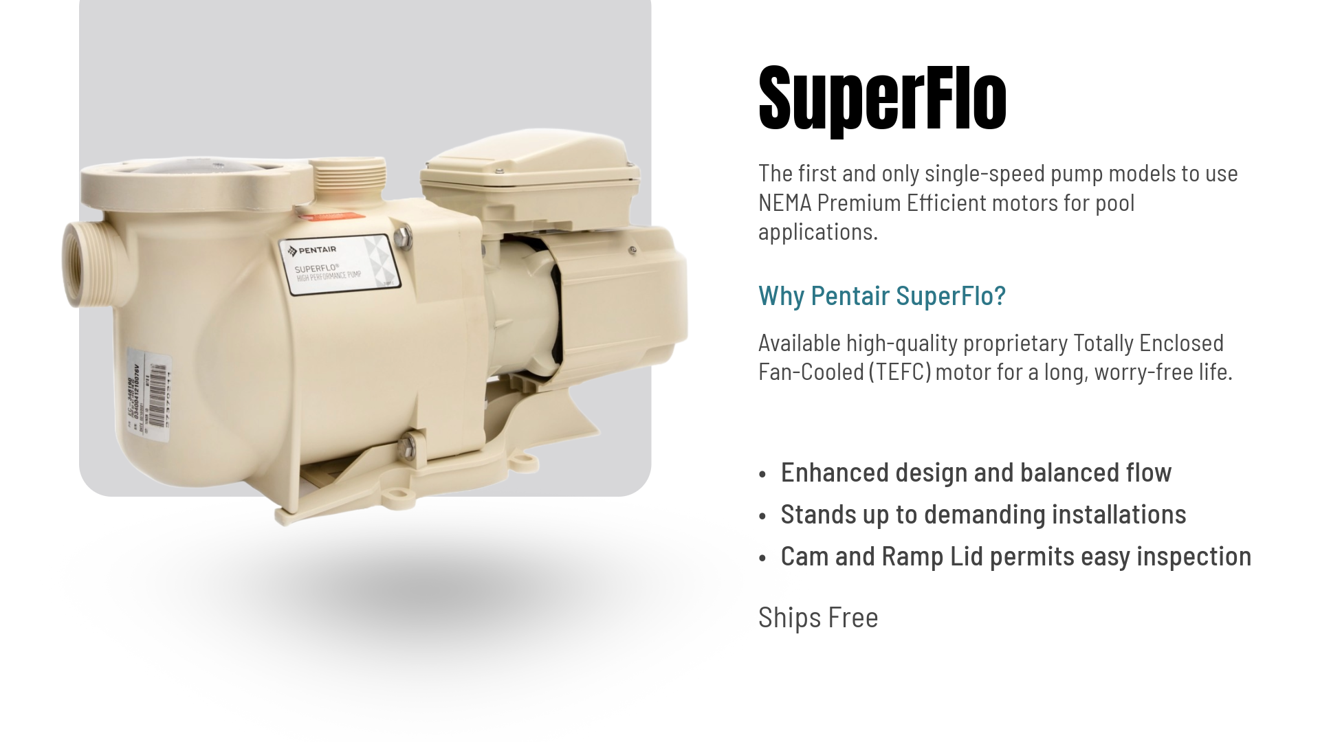 Pentair Pool Pump Superflo 1.1 HP