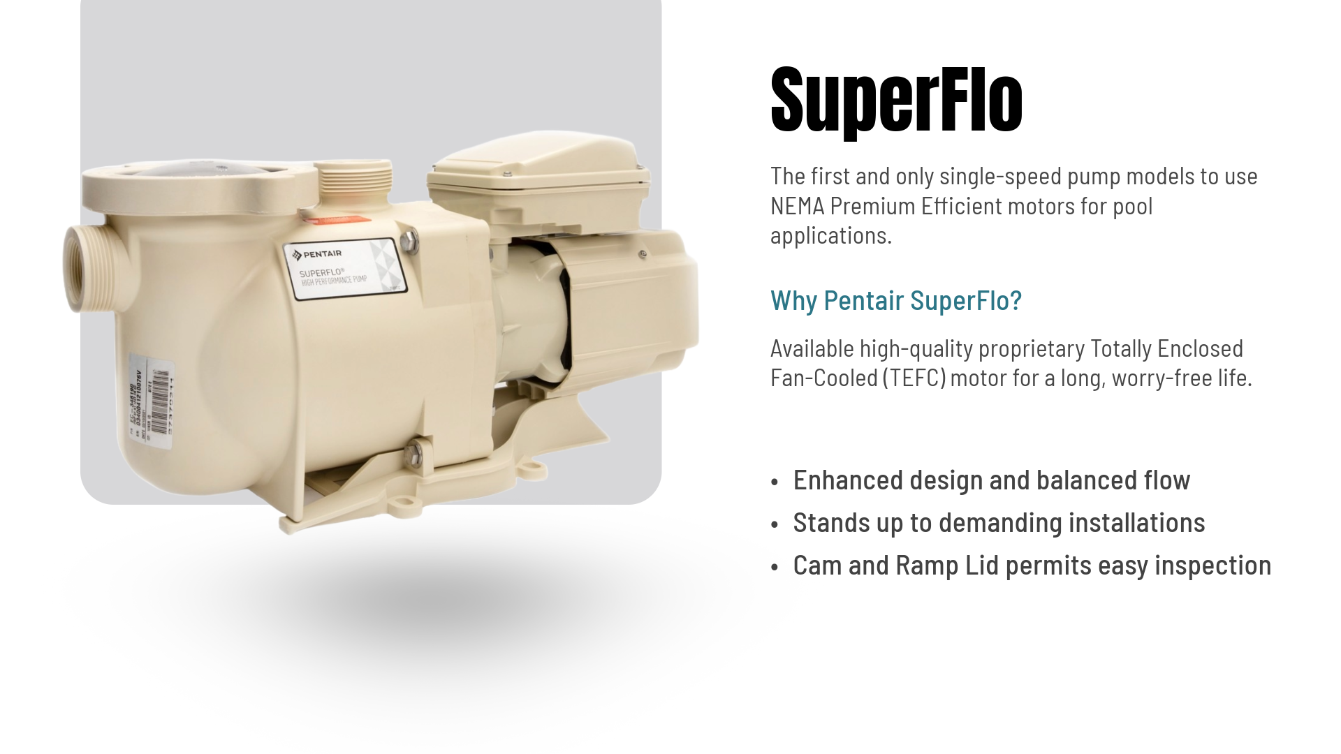 Pentair Superflo HP Pool Pump High Performance