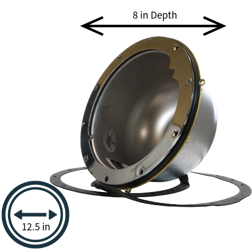 Pentair 78232500 Large Stainless Steel Light Niche, 1" Rear Hub Dims