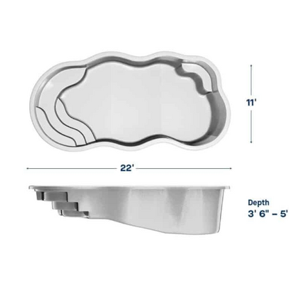 Latham Aruba 11’ x 22’ Fiberglass – Small Freeform Pool Shell