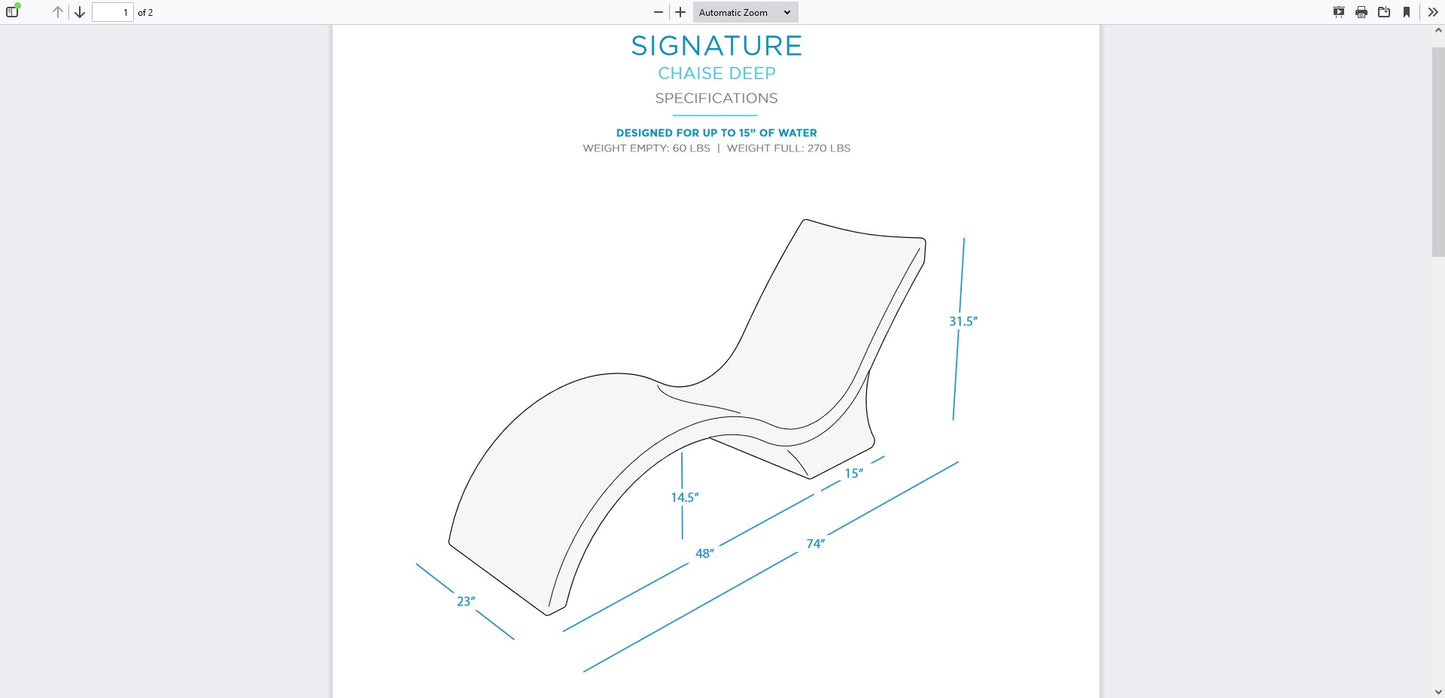 White Ledge Lounger Signature Chaise Deep Lounger LL_SG_CD